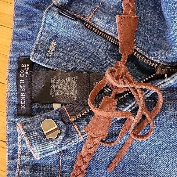 KENNETH COLE Denim Embroidered Skirt US 6 - Picture 4 of 5